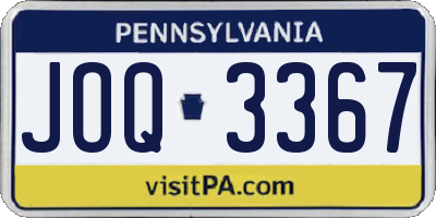 PA license plate JOQ3367