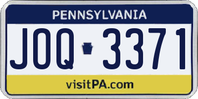 PA license plate JOQ3371