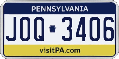 PA license plate JOQ3406