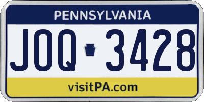 PA license plate JOQ3428