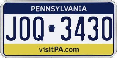 PA license plate JOQ3430
