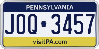 PA license plate JOQ3457