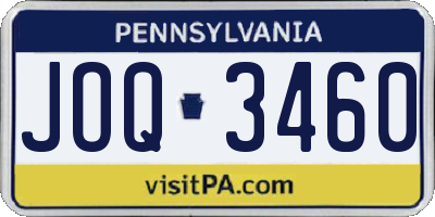 PA license plate JOQ3460