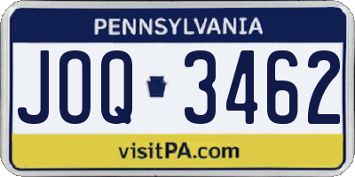 PA license plate JOQ3462