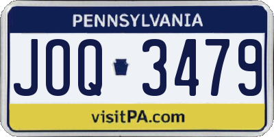 PA license plate JOQ3479