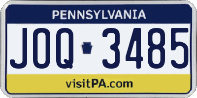 PA license plate JOQ3485