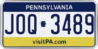 PA license plate JOQ3489