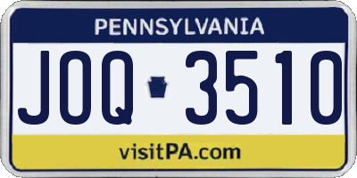PA license plate JOQ3510