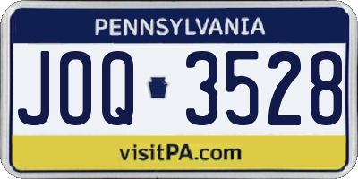 PA license plate JOQ3528