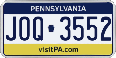 PA license plate JOQ3552