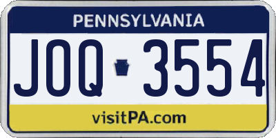 PA license plate JOQ3554