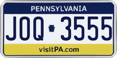 PA license plate JOQ3555