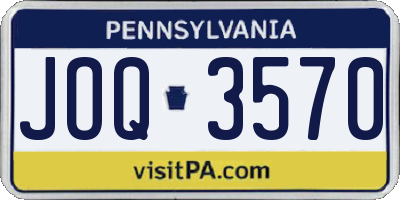PA license plate JOQ3570