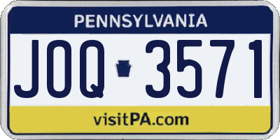 PA license plate JOQ3571
