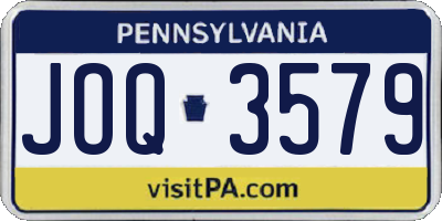 PA license plate JOQ3579