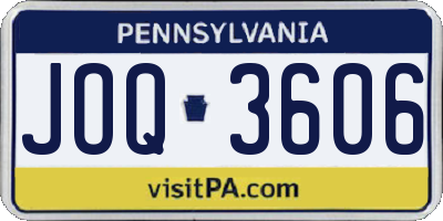 PA license plate JOQ3606