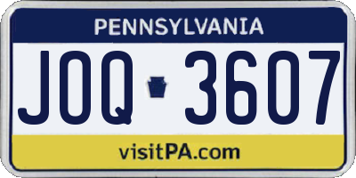 PA license plate JOQ3607