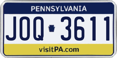PA license plate JOQ3611