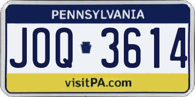 PA license plate JOQ3614