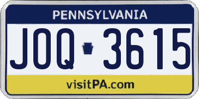 PA license plate JOQ3615