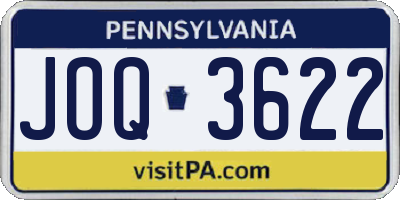 PA license plate JOQ3622