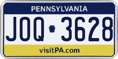 PA license plate JOQ3628
