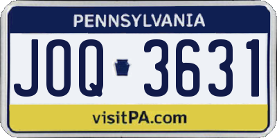 PA license plate JOQ3631