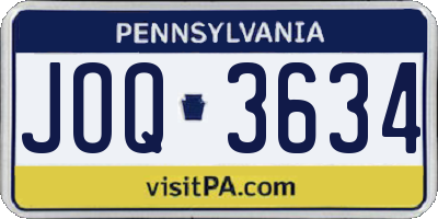 PA license plate JOQ3634
