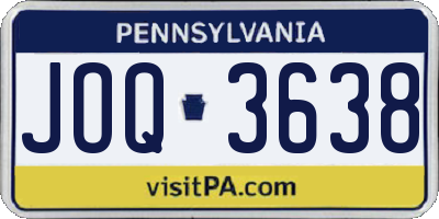 PA license plate JOQ3638