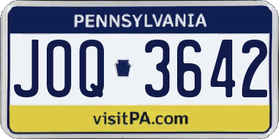 PA license plate JOQ3642
