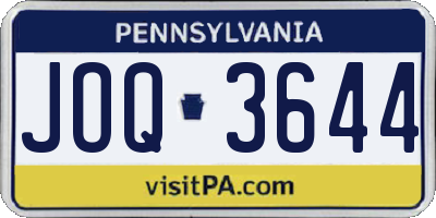 PA license plate JOQ3644
