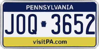 PA license plate JOQ3652