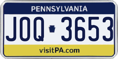 PA license plate JOQ3653