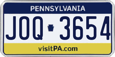 PA license plate JOQ3654