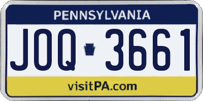 PA license plate JOQ3661
