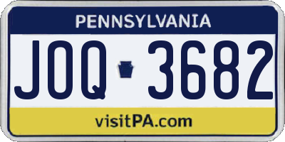 PA license plate JOQ3682