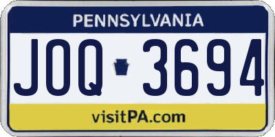 PA license plate JOQ3694