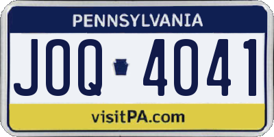 PA license plate JOQ4041