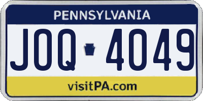 PA license plate JOQ4049