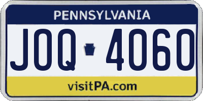 PA license plate JOQ4060