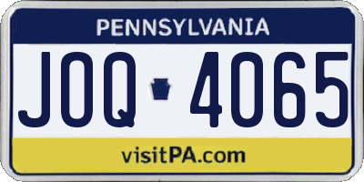PA license plate JOQ4065