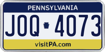 PA license plate JOQ4073