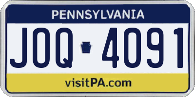 PA license plate JOQ4091