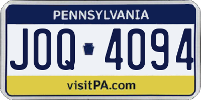 PA license plate JOQ4094