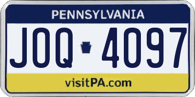 PA license plate JOQ4097