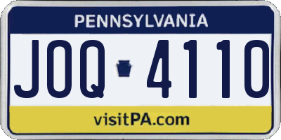 PA license plate JOQ4110
