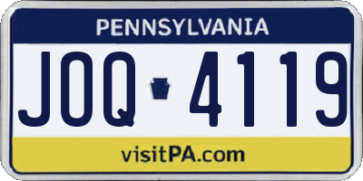 PA license plate JOQ4119