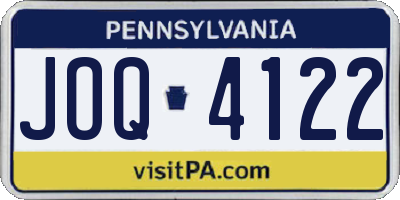 PA license plate JOQ4122