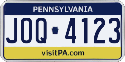 PA license plate JOQ4123