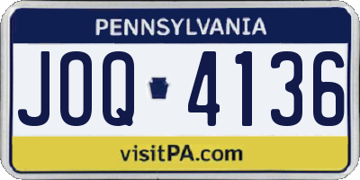 PA license plate JOQ4136